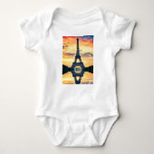 Eiffel Tower Paris Abend European Travel Baby Strampler (Vorderseite)