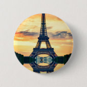 Eiffel Tower Paris Abend European Travel Button (Vorderseite)