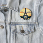 Eiffel Tower Paris Abend European Travel Button (Beispiel)