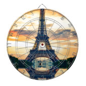 Eiffel Tower Paris Abend European Travel Dartscheibe (vorne)