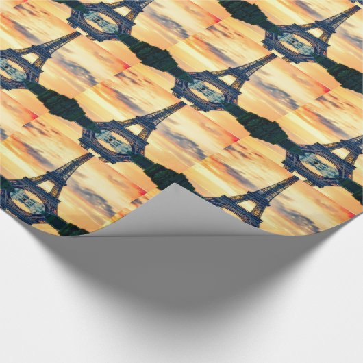 Eiffel Tower Paris Abend European Travel Geschenkpapier (Ecke)