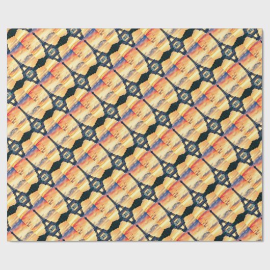 Eiffel Tower Paris Abend European Travel Geschenkpapier (Flach)