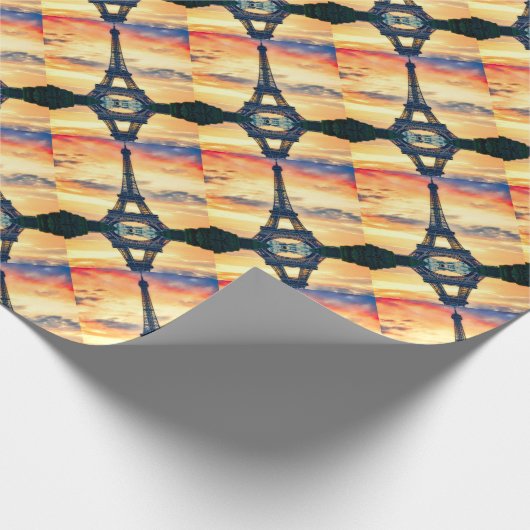 Eiffel Tower Paris Abend European Travel Geschenkpapier (Ecke)