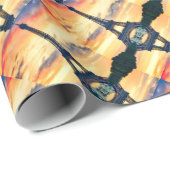 Eiffel Tower Paris Abend European Travel Geschenkpapier (Rolleneckpunkt)