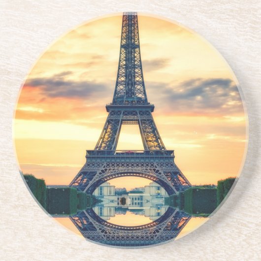 Eiffel Tower Paris Abend European Travel Getränkeuntersetzer (Vorne)