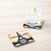 Eiffel Tower Paris Abend European Travel Getränkeuntersetzer (Rechte Seite)