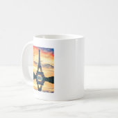 Eiffel Tower Paris Abend European Travel Kaffeetasse (Vorderseite Links)