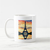 Eiffel Tower Paris Abend European Travel Kaffeetasse (Links)