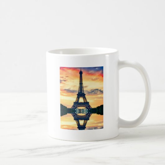 Eiffel Tower Paris Abend European Travel Kaffeetasse (Rechts)