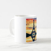 Eiffel Tower Paris Abend European Travel Kaffeetasse (Vorderseite Links)