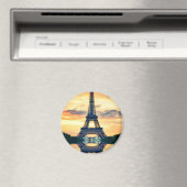 Eiffel Tower Paris Abend European Travel Magnet (In Situ (Geschirrspüler))