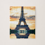 Eiffel Tower Paris Abend European Travel Puzzle (Vertikal)
