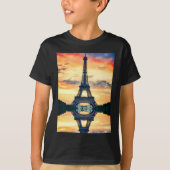 Eiffel Tower Paris Abend European Travel T-Shirt (Vorderseite)