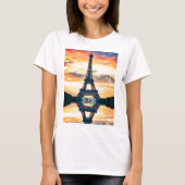 Eiffel Tower Paris Abend European Travel T-Shirt (Vorderseite)