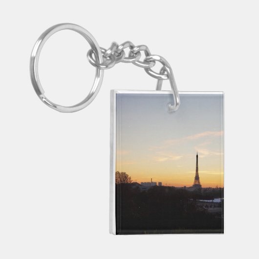 Eiffel Tower Paris at Sunset Schlüsselanhänger (Vorderseite links)