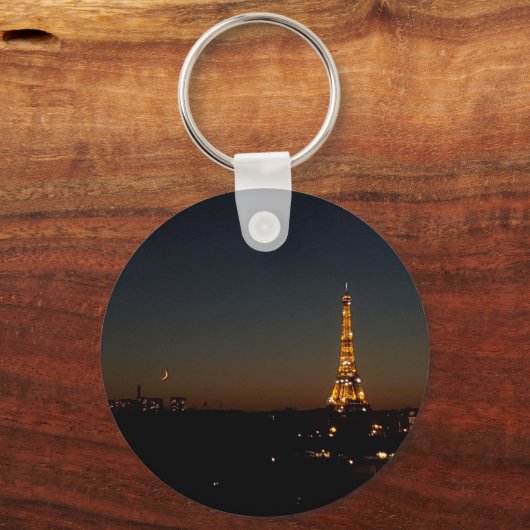 Eiffel Tower Paris at Sunset Schlüsselanhänger (Rückseite)