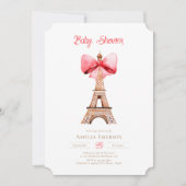 Eiffel Tower Paris Baby Dusche Einladung (Vorderseite)