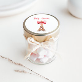 Eiffel Tower Paris Baby Dusche Runder Aufkleber