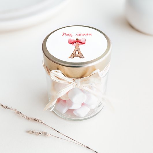 Eiffel Tower Paris Baby Dusche Runder Aufkleber