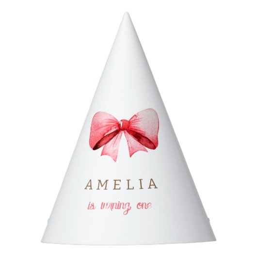 Eiffel Tower Paris Birthday Pink Bow Partyhütchen (Vorderseite)