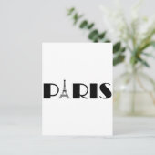 Eiffel Tower Paris Black & White Postkarte (Stehend Vorderseite)