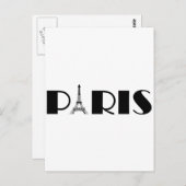 Eiffel Tower Paris Black & White Postkarte (Vorne/Hinten)