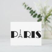 Eiffel Tower Paris Black & White Postkarte (Stehend Vorderseite)