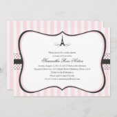 Eiffel Tower Paris Brautparty Einladung (Vorne/Hinten)