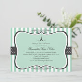 Eiffel Tower Paris Brautparty Einladung (Stehend Vorderseite)