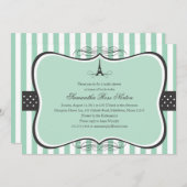 Eiffel Tower Paris Brautparty Einladung (Vorne/Hinten)