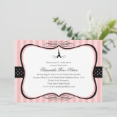 Eiffel Tower Paris Brautparty Einladung (Stehend Vorderseite)