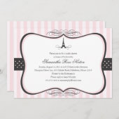 Eiffel Tower Paris Brautparty Einladung (Vorne/Hinten)