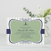 Eiffel Tower Paris Brautparty Einladung (Stehend Vorderseite)