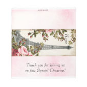 Eiffel Tower Paris Candy Bar Wrapper Gastgeschenk Notizblock (Vorderseite)