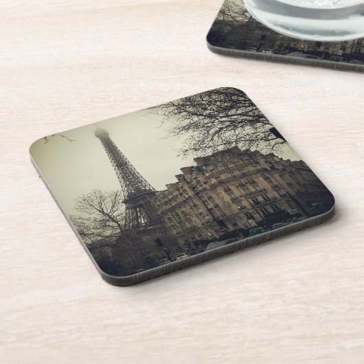 Eiffel Tower Paris City Gebäude Architecture Getränkeuntersetzer (Linke Seite)