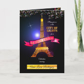 Eiffel Tower Paris City of Lights Quinceañera Einladung (Vorderseite)