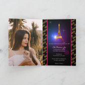Eiffel Tower Paris City of Lights Quinceañera Einladung (Innenseite)