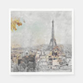 Eiffel Tower Paris Cloth Napkins - Romantisches Fr Serviette (Vorderseite)