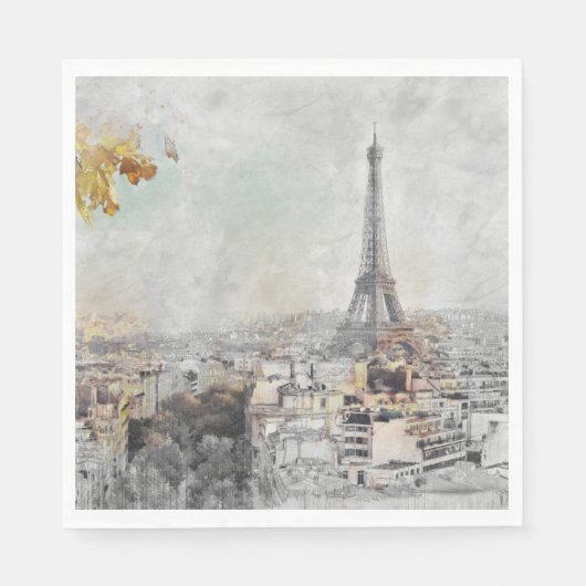 Eiffel Tower Paris Cloth Napkins - Romantisches Fr Serviette (Vorderseite)