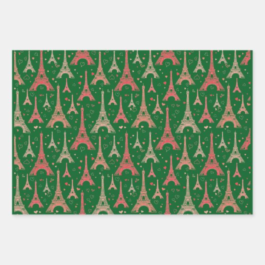Eiffel Tower Paris Design Geschenkpapier Set (Vorderseite 2)