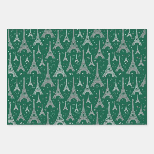 Eiffel Tower Paris Design Geschenkpapier Set (Vorderseite 3)