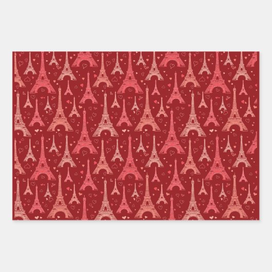 Eiffel Tower Paris Design Geschenkpapier Set (Vorderseite 2)