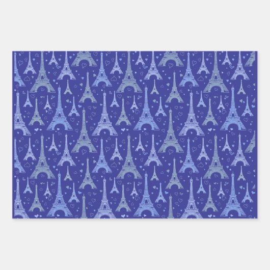 Eiffel Tower Paris Design Geschenkpapier Set (Vorderseite)