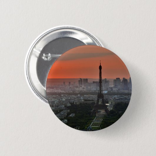 Eiffel Tower Paris Europe Travel Button (Vorne & Hinten)