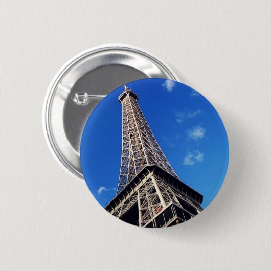Eiffel Tower Paris Europe Travel Button (Vorne & Hinten)