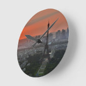 Eiffel Tower Paris Europe Travel Runde Wanduhr (Winkel)