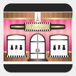 Eiffel Tower Paris Fashion Boutique Französischer Quadratischer Aufkleber