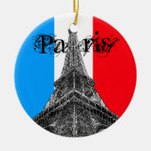 Eiffel Tower Paris Flag Ornament (Vorne)