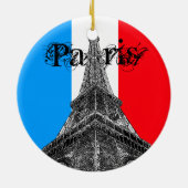 Eiffel Tower Paris Flag Ornament (Hinten)