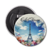 Eiffel Tower Paris Floral Monogram | Flaschenöffner (Vorderseite)